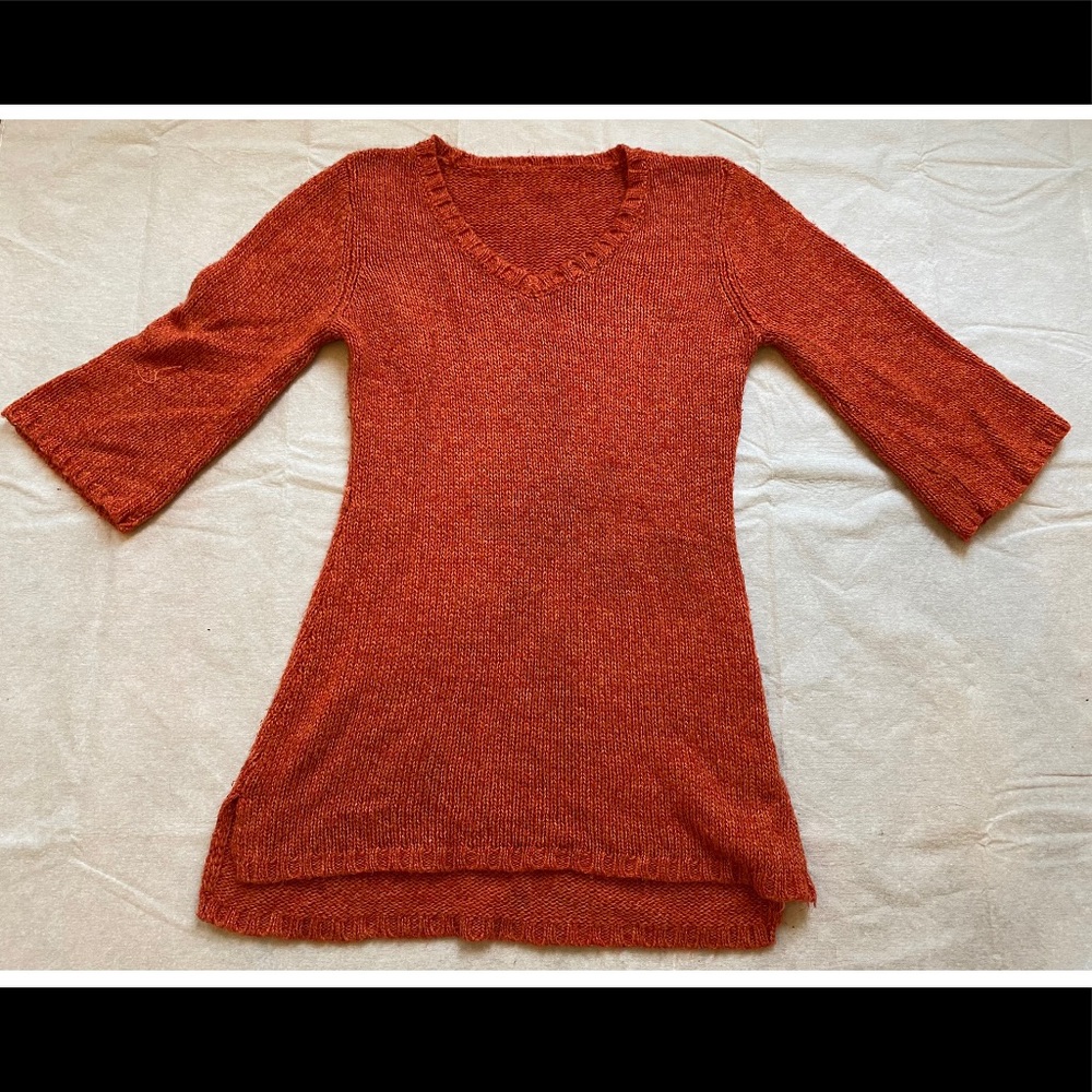 Burnt orange sweater dress